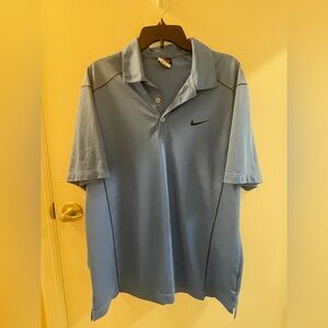 Nike Men’s Light Blue Polo with Black Swoosh